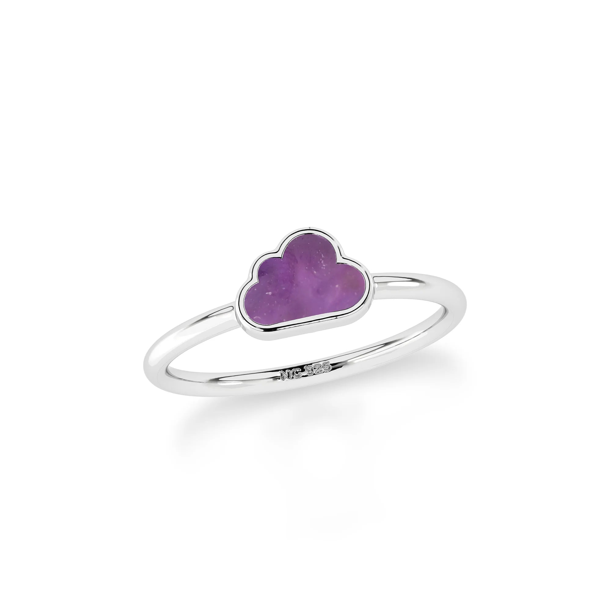 amethyst stackable bezel-set ring