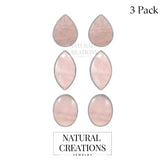 rose quartz cab earrings