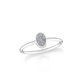 titanium druzy silver bezel-set ring