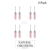 rose quartz cut earrings