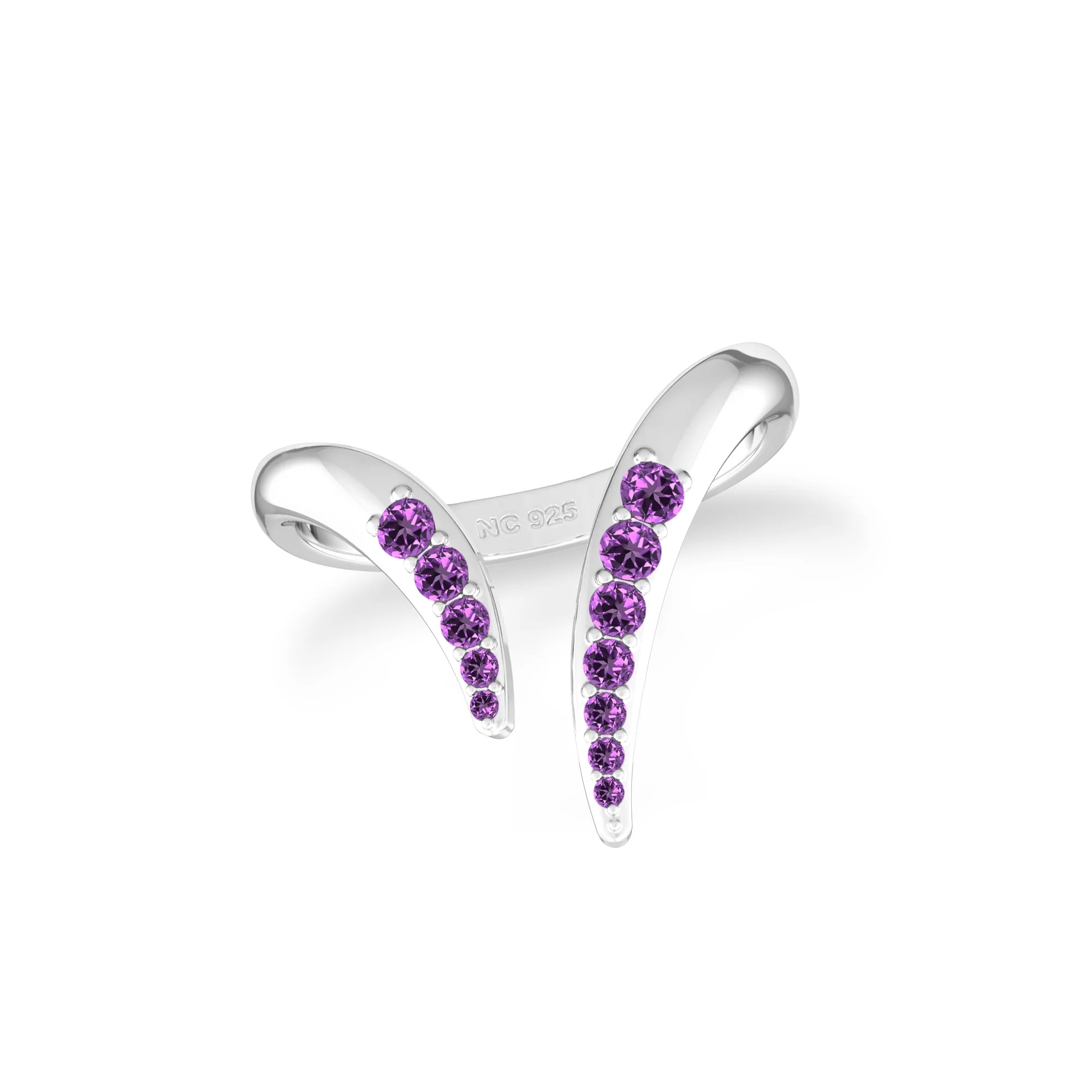 amethyst prong-set ring