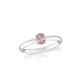 rose quartz stackable prong-set ring
