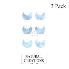 rainbow moonstone slice earrings