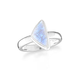rainbow-moonstone bezel-set ring