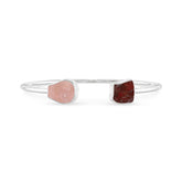 rose quartz garnet twister bracelet