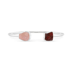 rose quartz garnet twister bracelet