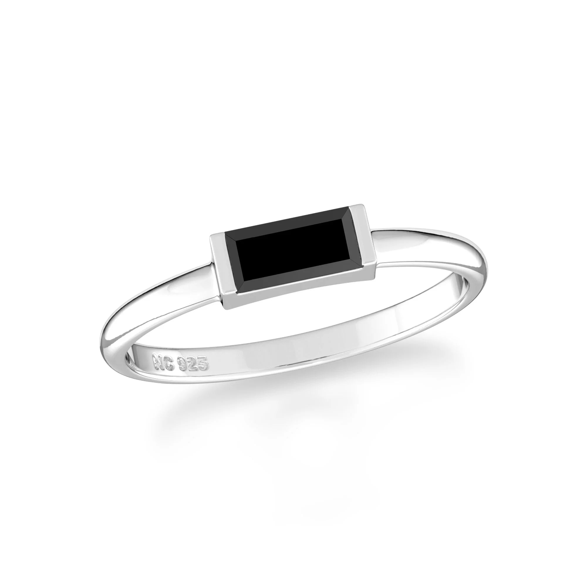 black onyx bezel-set ring