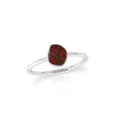 red garnet stackable bezel-set ring