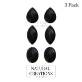 black tourmaline cab earrings