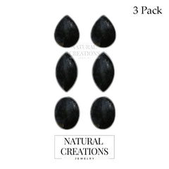 black tourmaline cab earrings