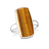 tiger-eye bezel-set ring