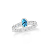 swiss blue topaz bezel-set ring