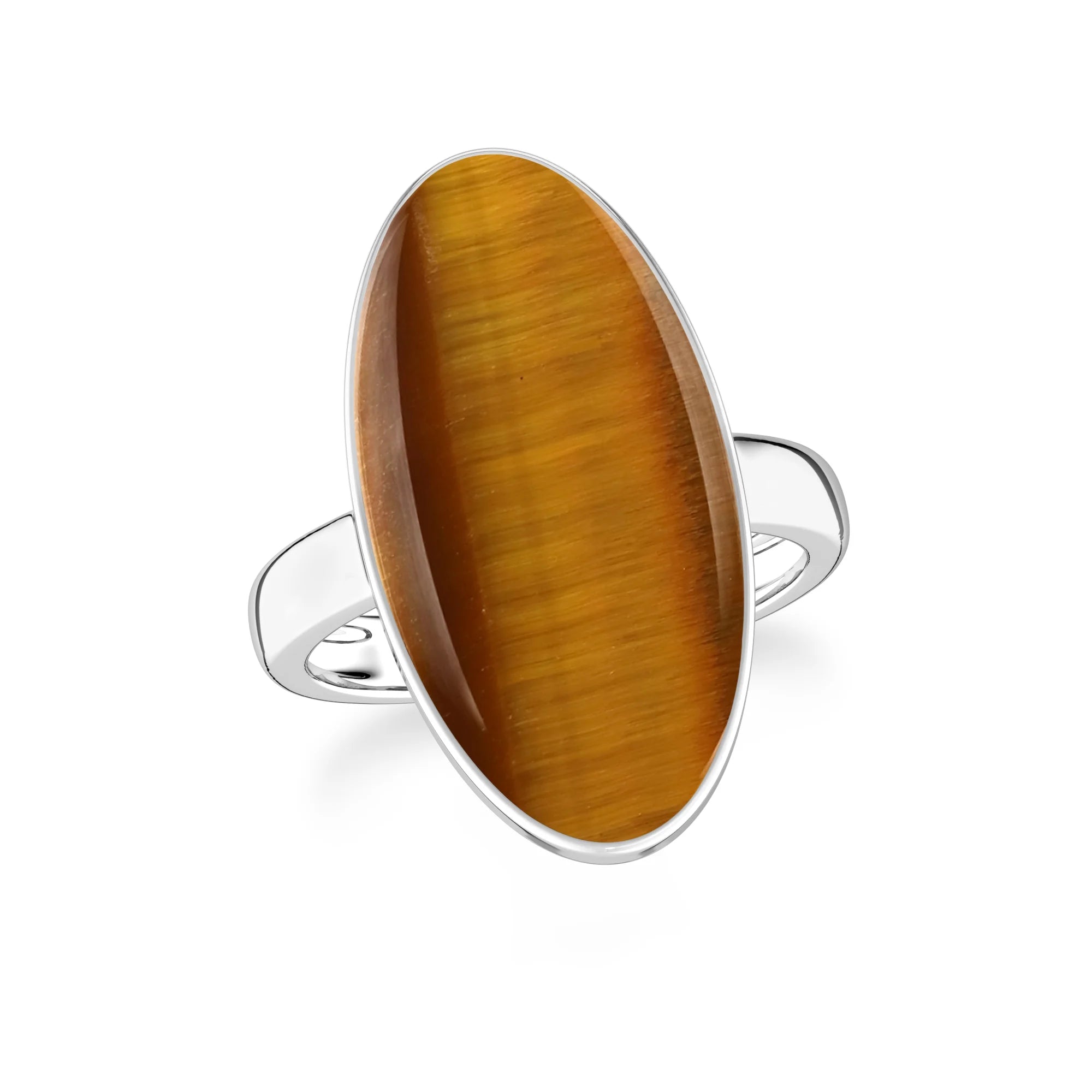 tiger-eye bezel-set ring