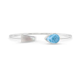 pearl-with-larimar cab bracelet