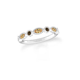 citrine-smoky-quartz bezel-set ring
