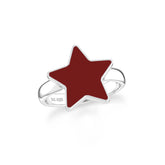 red garnet stackable bezel-set ring