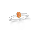 smoky quartz stackable prong-set ring