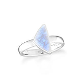 rainbow-moonstone bezel-set ring