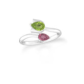 peridot & pink tourmaline ring
