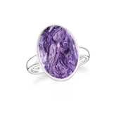 charoite bezel-set ring