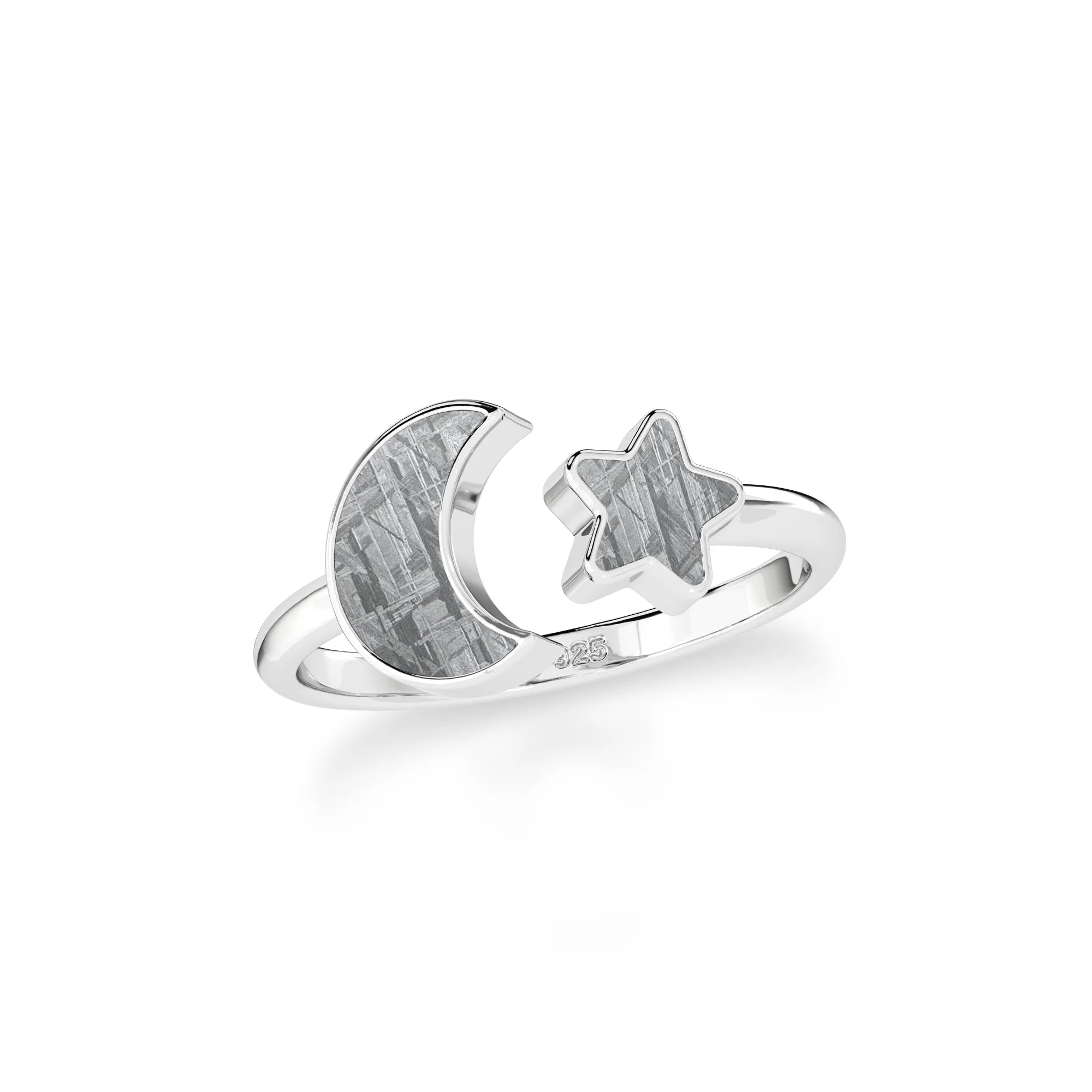 meteorite stackable bezel-set ring