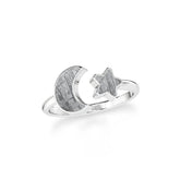 meteorite stackable bezel-set ring