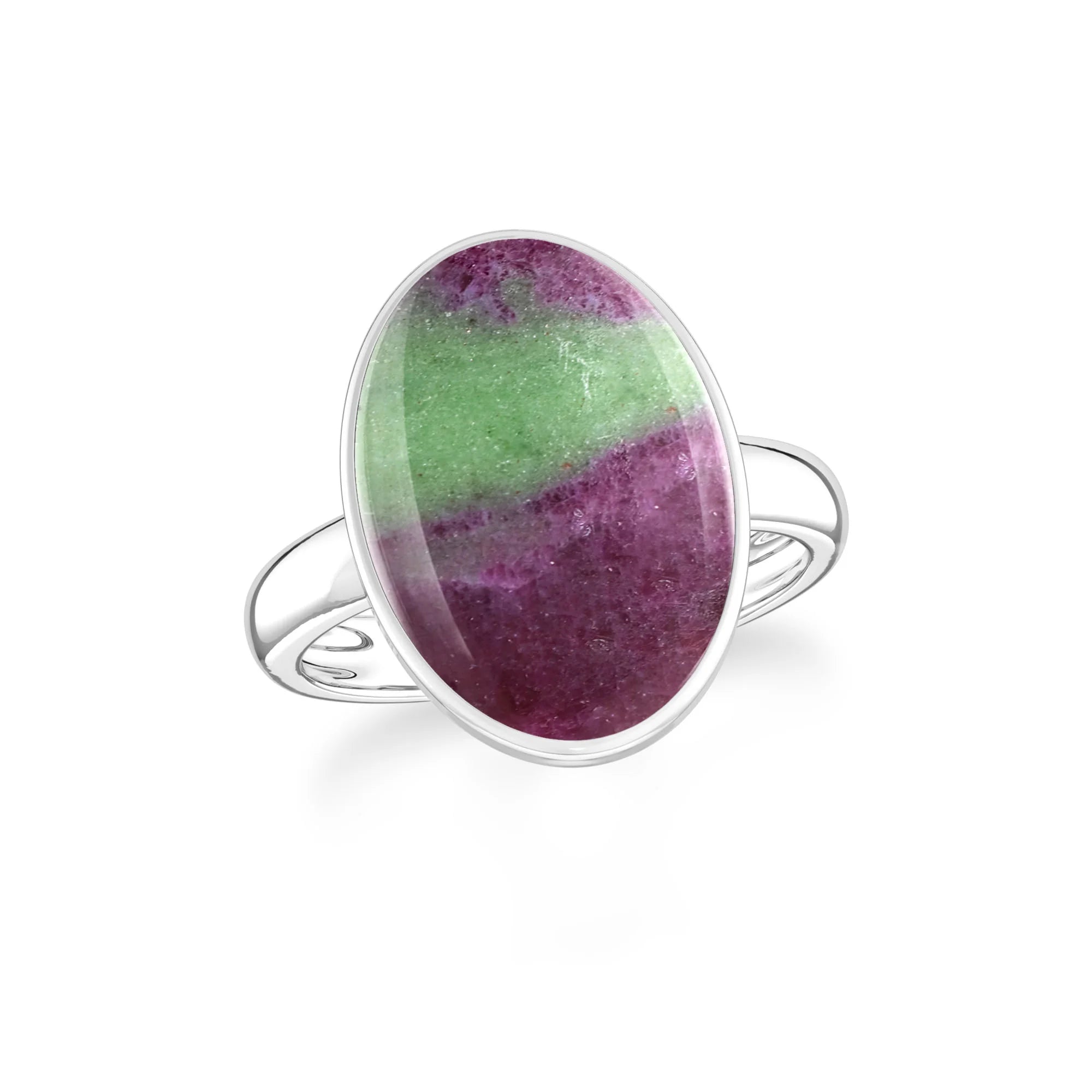 ruby-zoisite bezel-set ring
