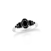 black-tourmaline prong-set ring