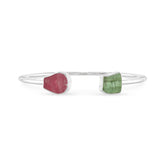 pink tourmaline green tourmaline twister bracelet