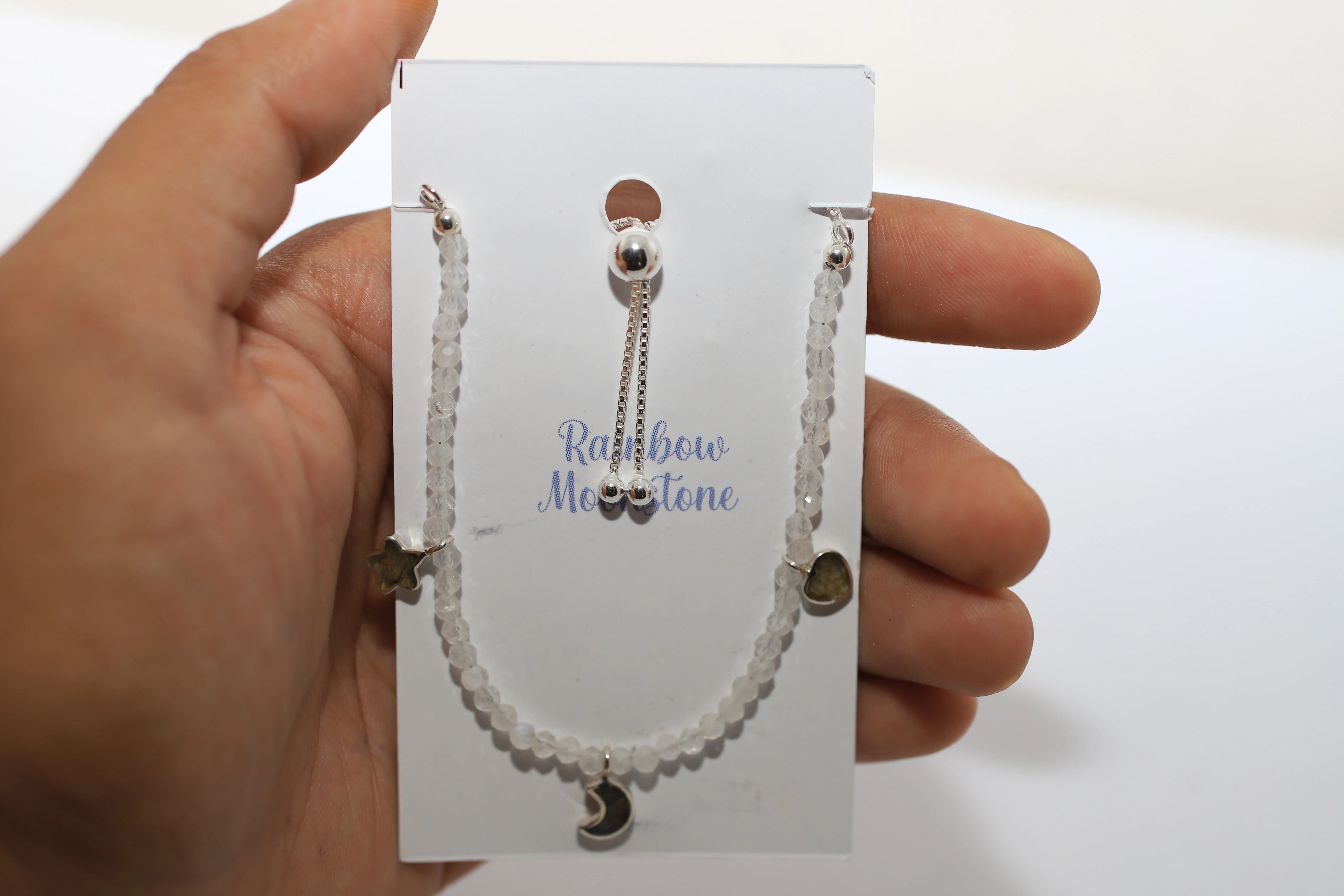 rainbow moonstone cut bracelet