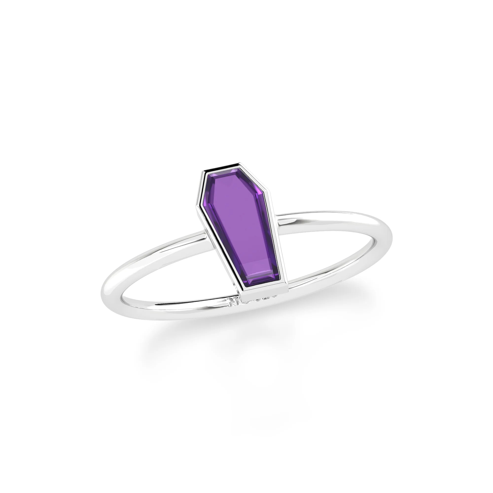 amethyst bezel-set ring