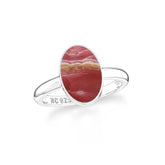 rhodochrosite bezel-set ring
