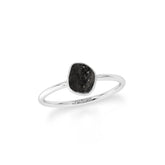 black tourmaline stackable bezel-set ring