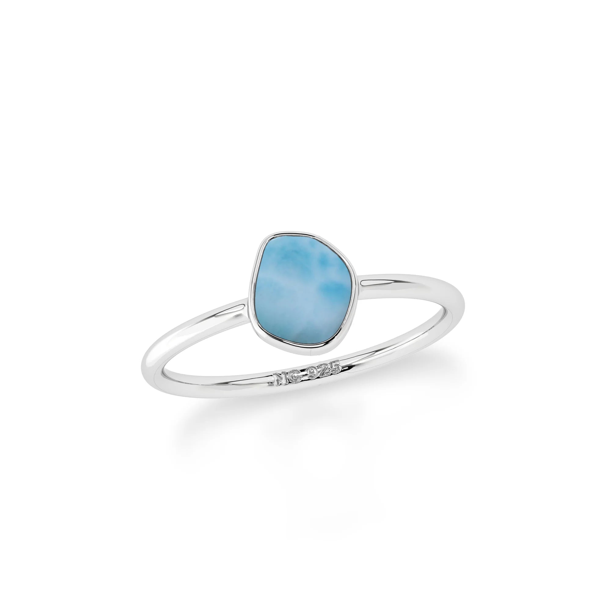 larimar stackable bezel-set ring