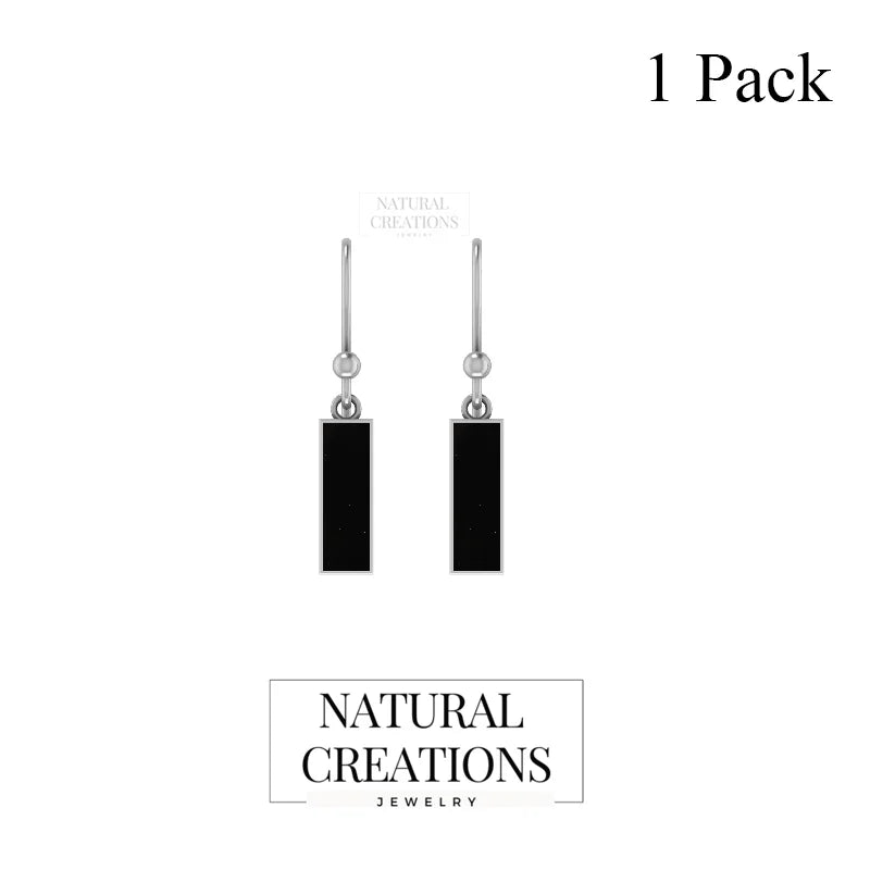 black onyx slice earrings