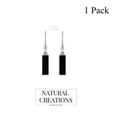 black onyx slice earrings