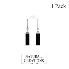 black onyx slice earrings