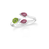 natural peridot & pink tourmaline ring