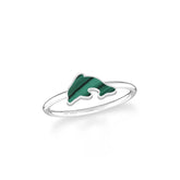 malachite stackable bezel-set ring