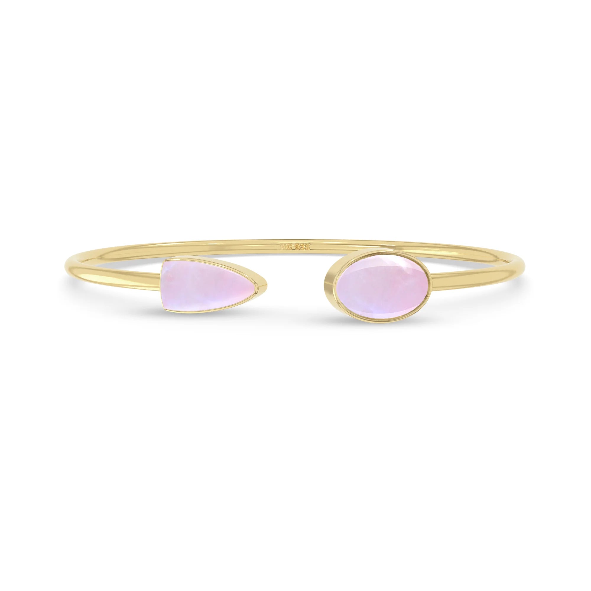 pink moonstone cab bracelet