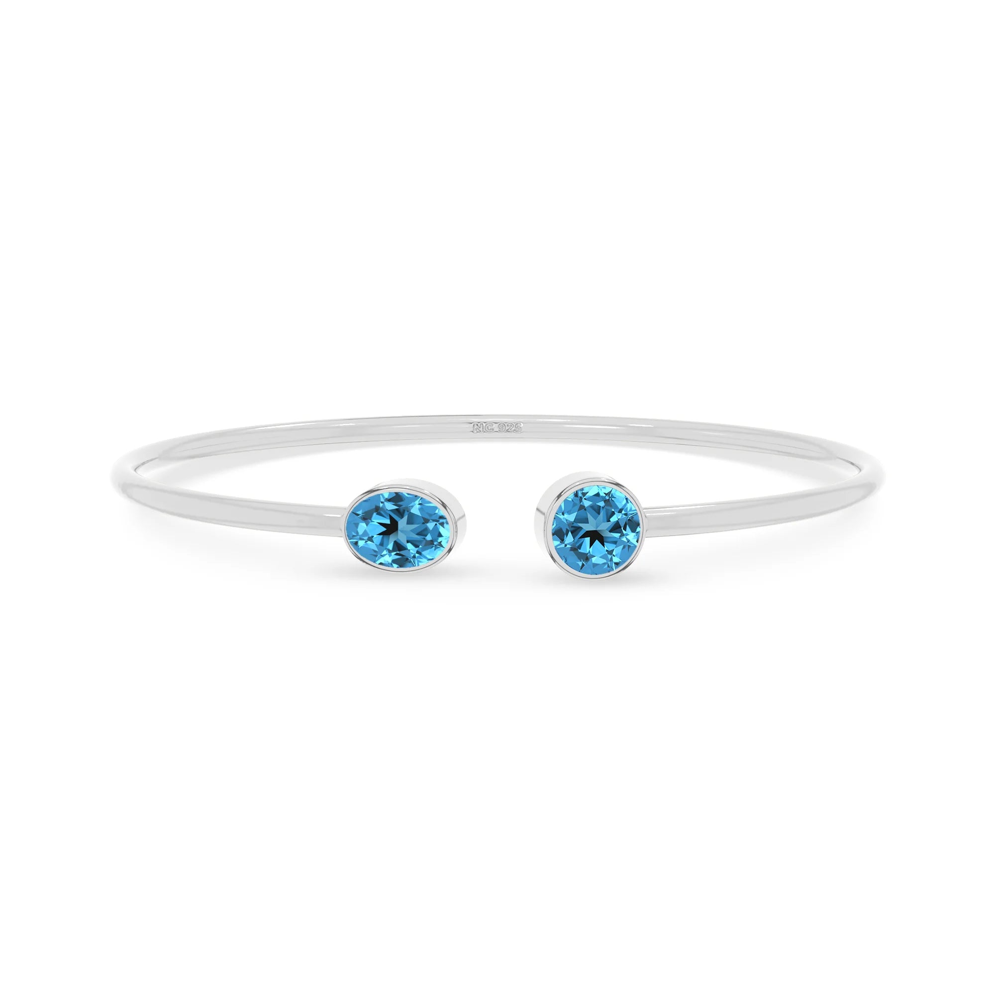 swiss blue topaz cut bracelet