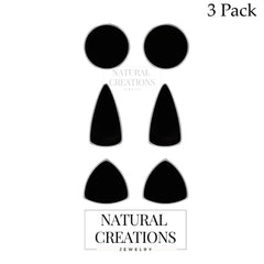 black onyx cab earrings