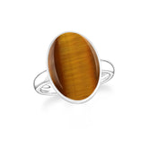 tiger-eye bezel-set ring