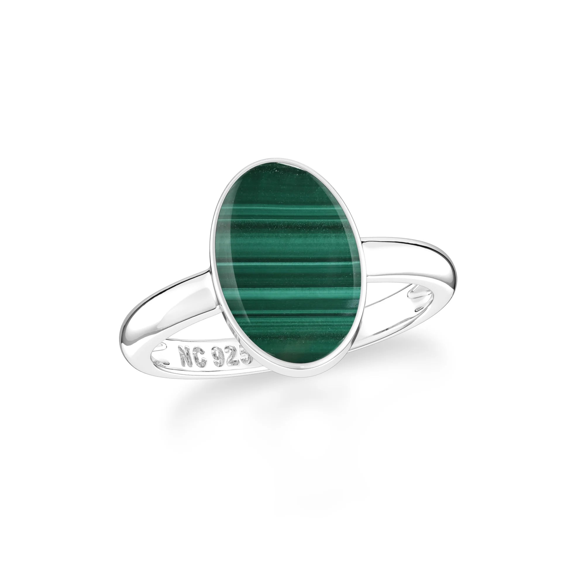 malachite bezel-set ring