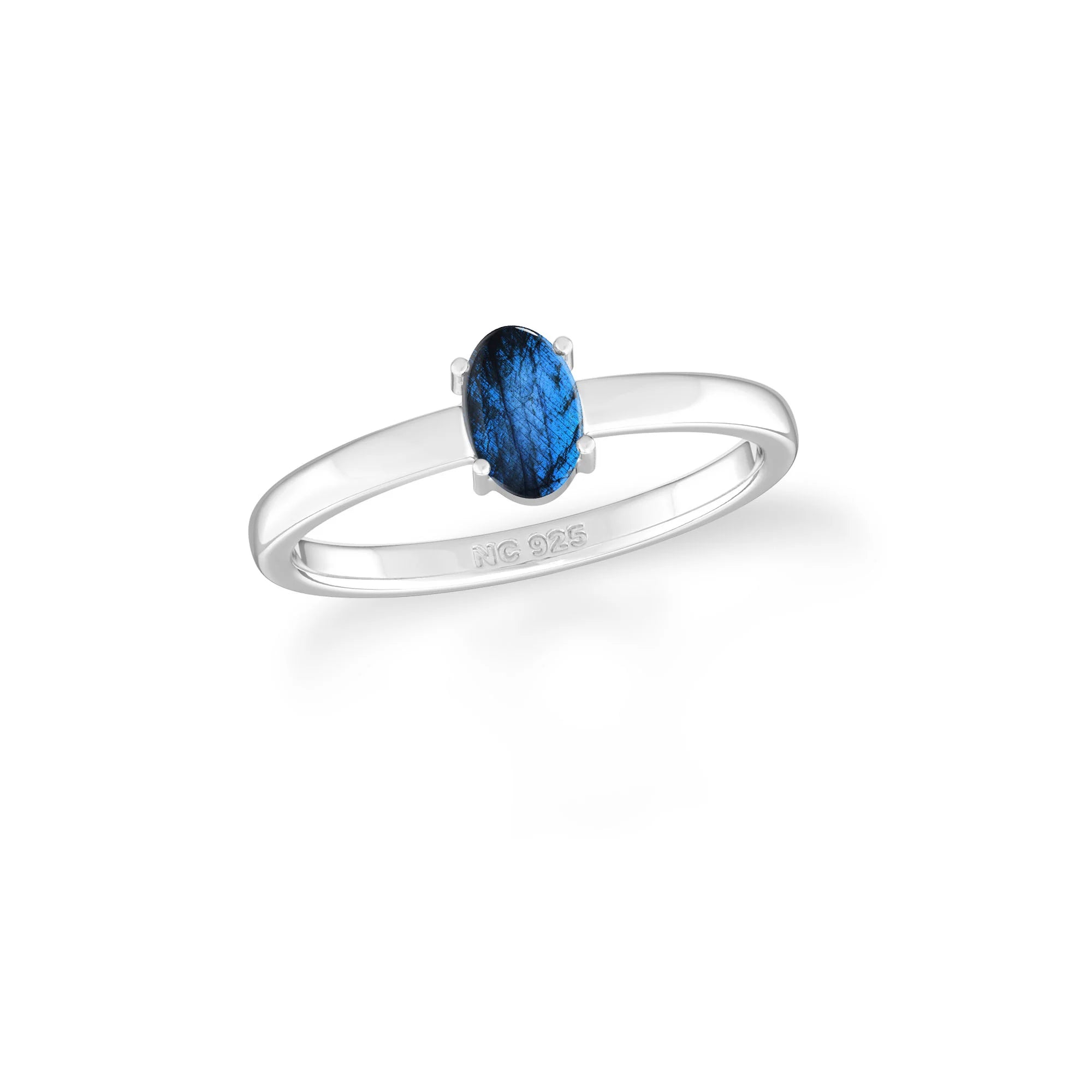 labradorite stackable prong-set ring