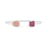 rose quartz ruby twister bracelet