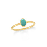 amazonite bezel-set ring