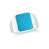 turquoise men bezel-set ring