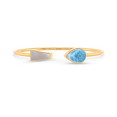 pearl-with-larimar cab bracelet