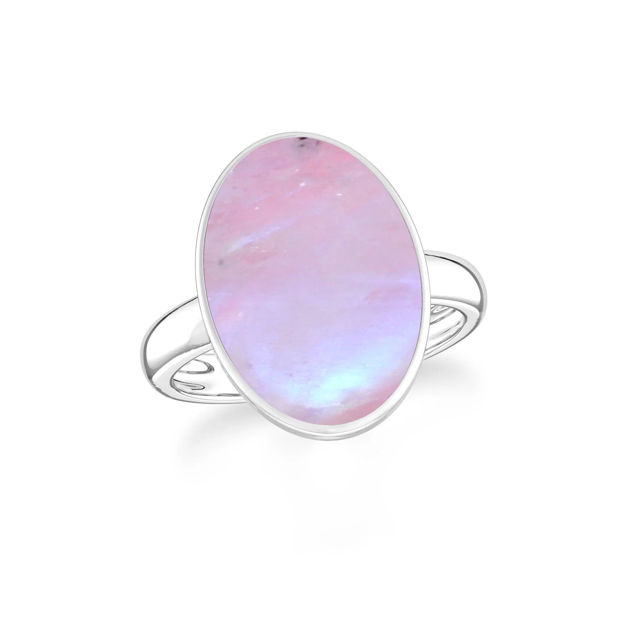 pink-moonstone bezel-set ring